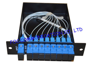 1 * 8 ফাইবার পিএলসি Splitter এসএসসি / ইউপিসি সংযোগকারী কম সন্নিবেশ LGX প্রকার রাক মাউন্ট