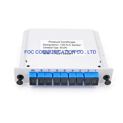 1650nm FTTX CATV CWDM Fiber PLC Splitter SC UPC 1 × 8 নিম্ন PDL
