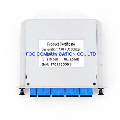 1650nm FTTX CATV CWDM Fiber PLC Splitter SC UPC 1 × 8 নিম্ন PDL