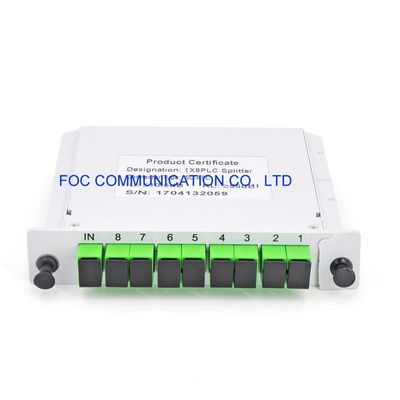 CATV 1650nm 1 × 8 PLC Splitter ক্যাসেট SC APC PON FTTX নেটওয়ার্ক
