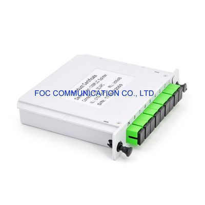 CATV 1650nm 1 × 8 PLC Splitter ক্যাসেট SC APC PON FTTX নেটওয়ার্ক