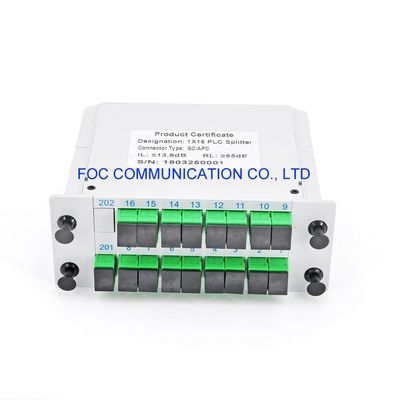 PON FTTX 1650nm Fiber PLC Splitter SC APC 1 × 16 কম সন্নিবেশ ক্ষতি