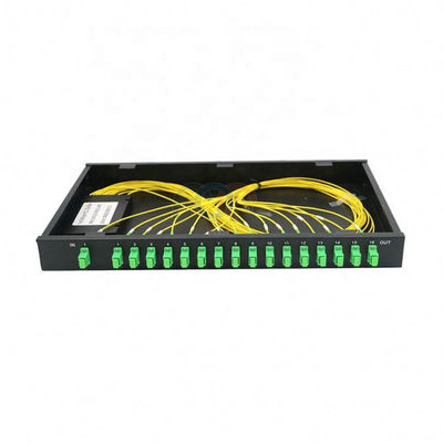 নিম্ন PDL 1260nm র্যাক মাউন্ট PLC স্প্লিটার 1 RU 19&quot; 1x16 SC APC