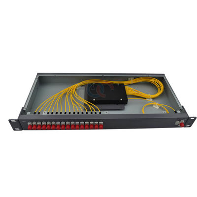 1x16 র্যাক মাউন্ট PLC স্প্লিটার FC UPC একক মোড G657A অপটিক্যাল ফাইবার স্প্লিটার