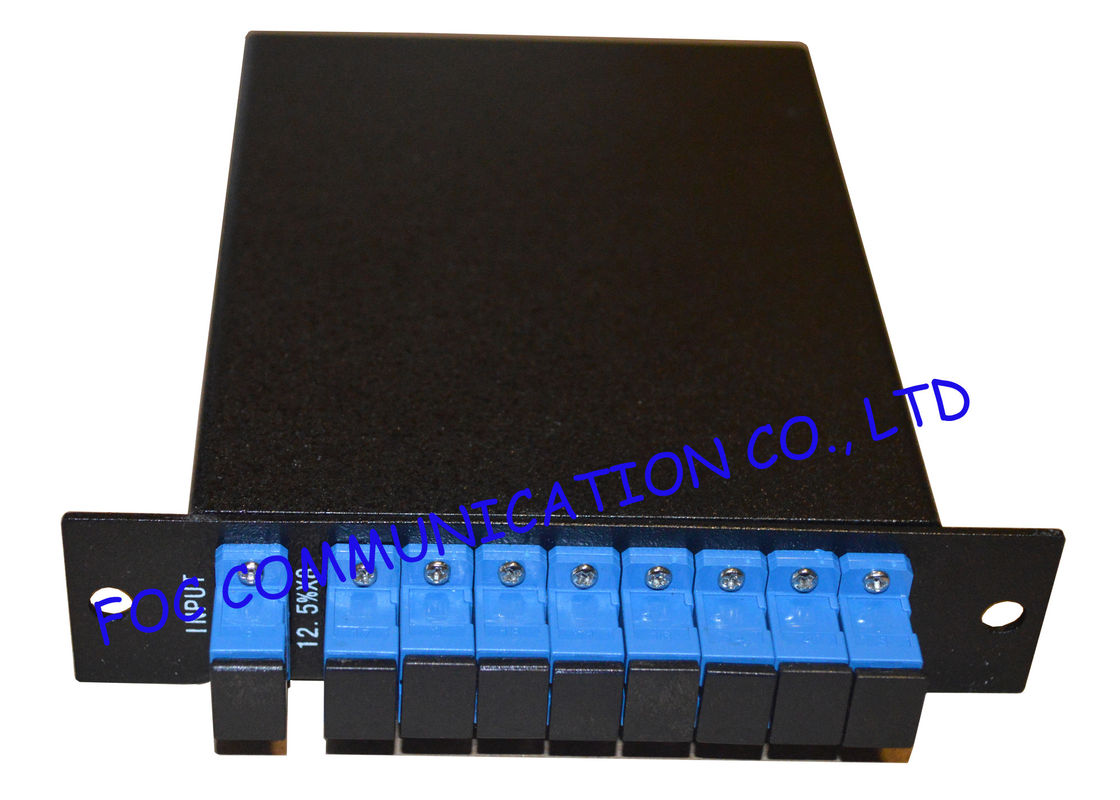 1 * 8 ফাইবার পিএলসি Splitter এসএসসি / ইউপিসি সংযোগকারী কম সন্নিবেশ LGX প্রকার রাক মাউন্ট